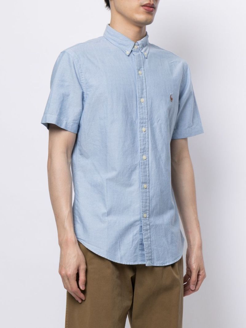 Blue Logo Cotton Shirt