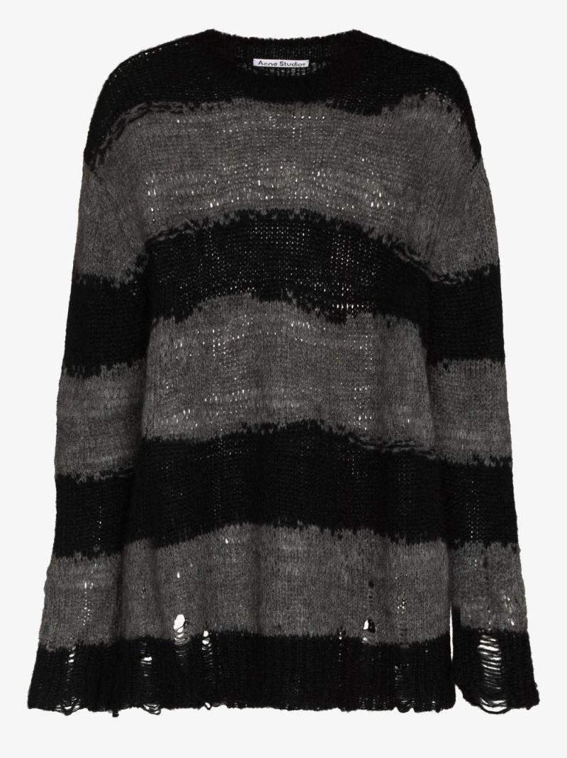 Kalia Striped Distressed Sweater