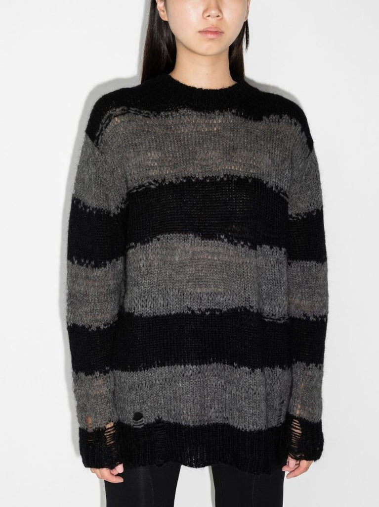 Kalia Striped Distressed Sweater