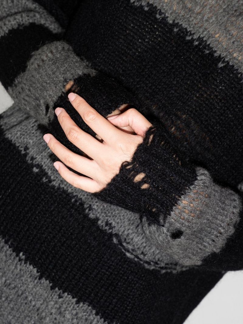 Kalia Striped Distressed Sweater