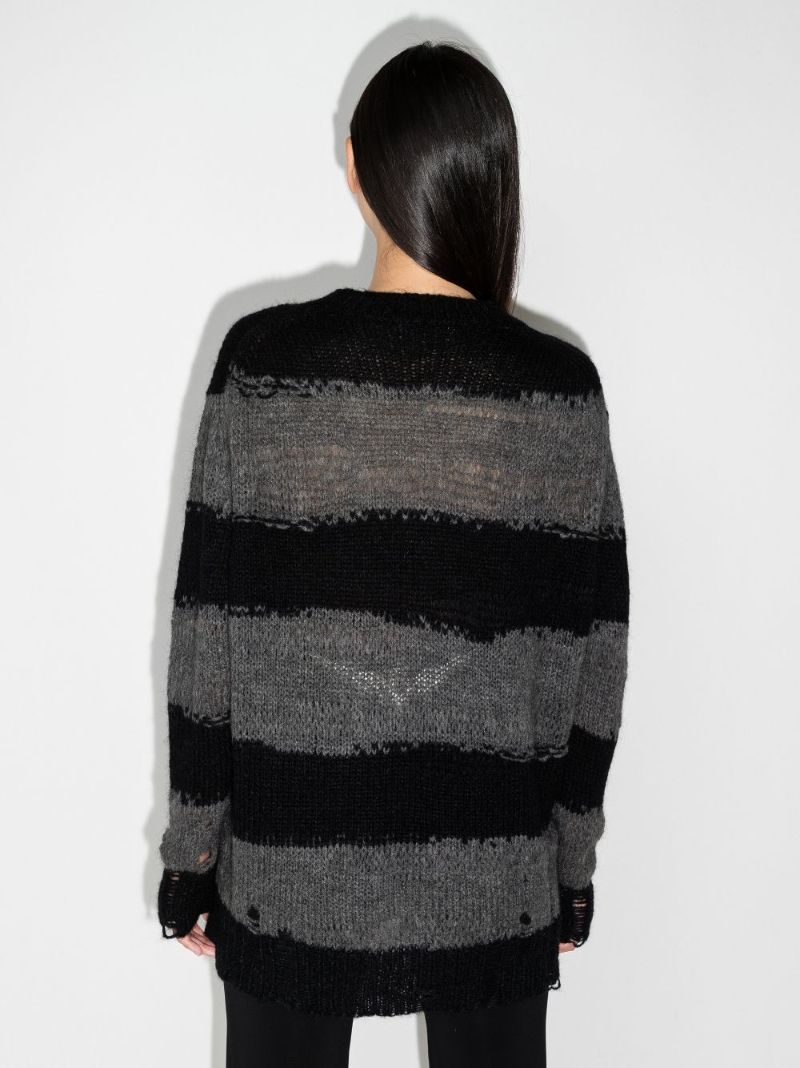 Kalia Striped Distressed Sweater