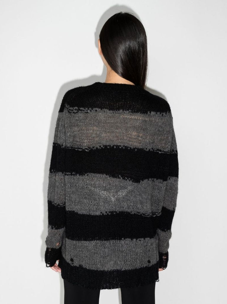 Kalia Striped Distressed Sweater