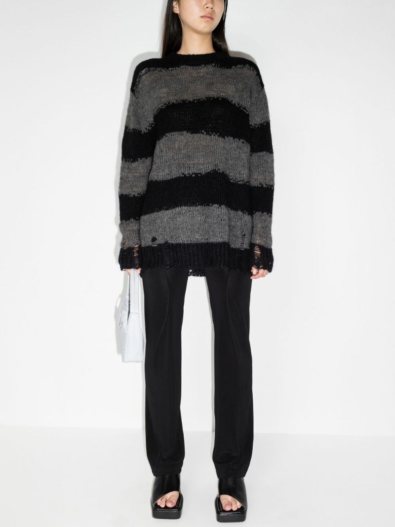 Kalia Striped Distressed Sweater