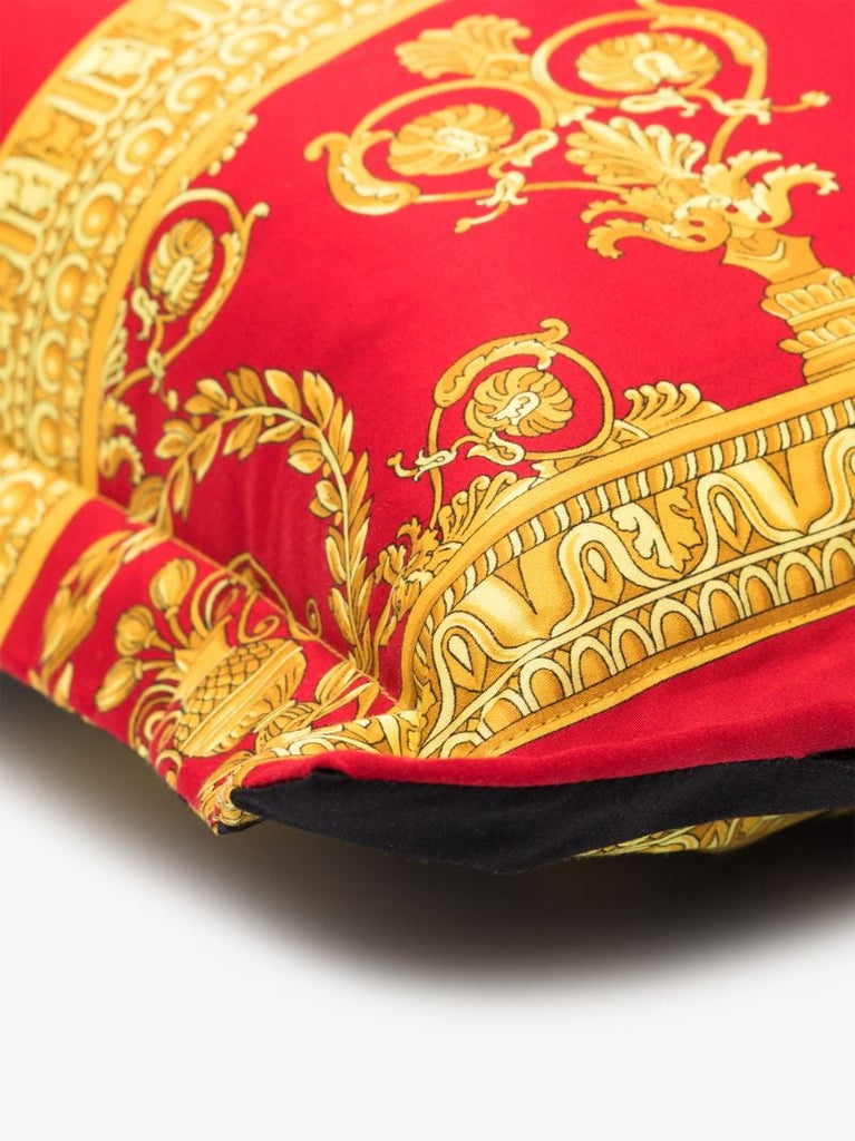 Black and Red I Love Baroque Print Reversible Cushion