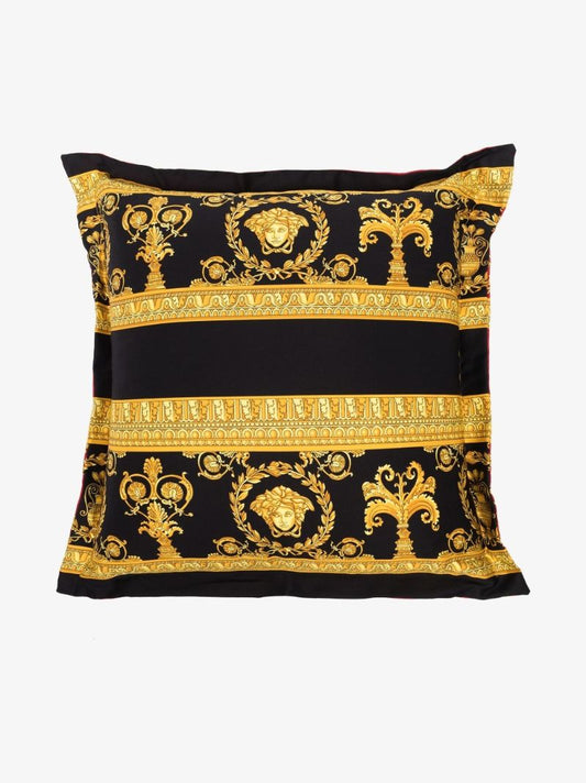 Black and Red I Love Baroque Print Reversible Cushion
