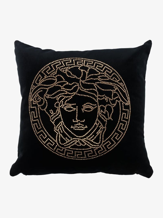 Black Medusa Studded Cushion