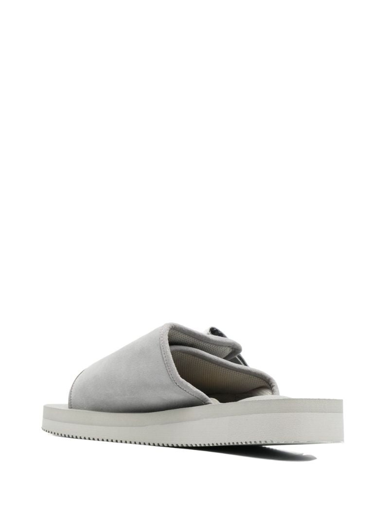 Grey Moto Webbing Double Strap Sandals