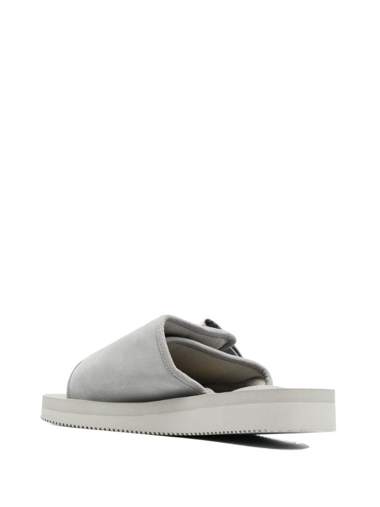 Grey Moto Webbing Double Strap Sandals