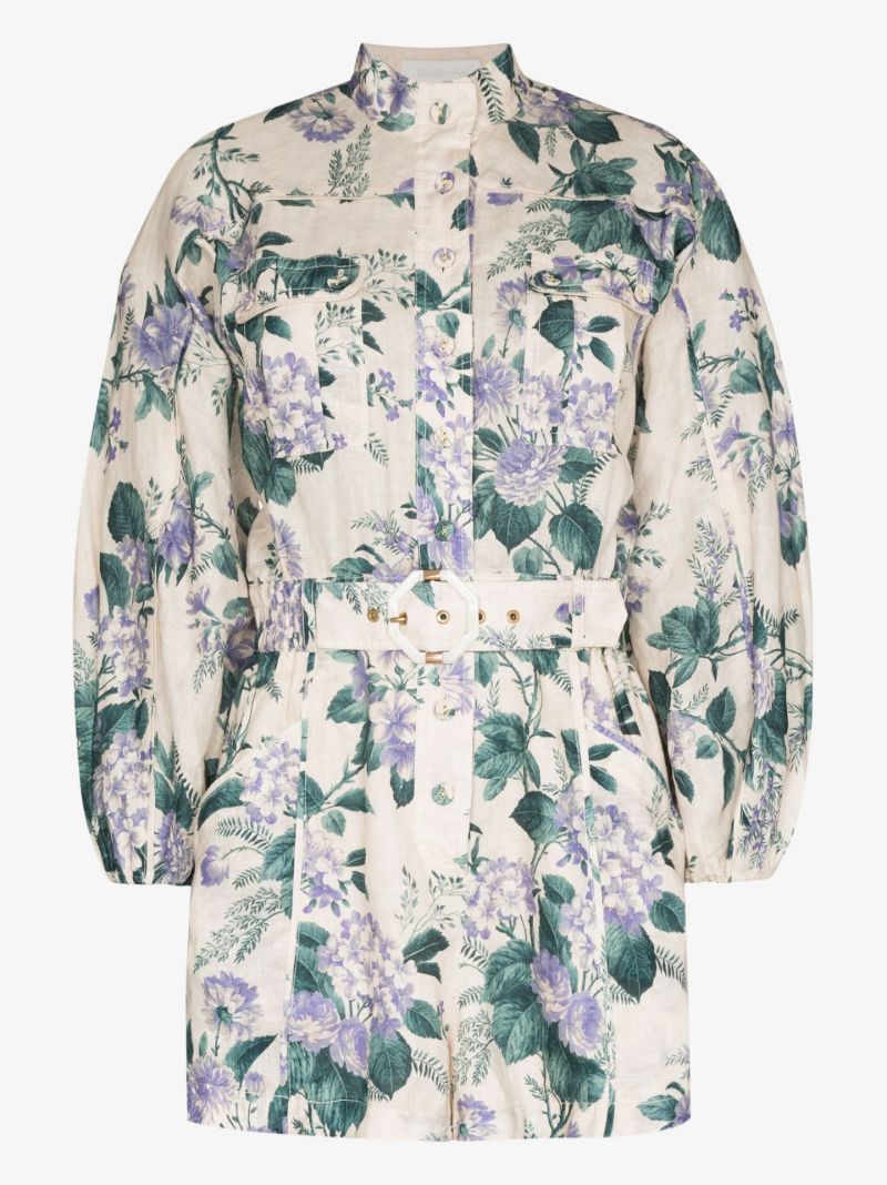 Cassia Belted Floral Print Playsuit