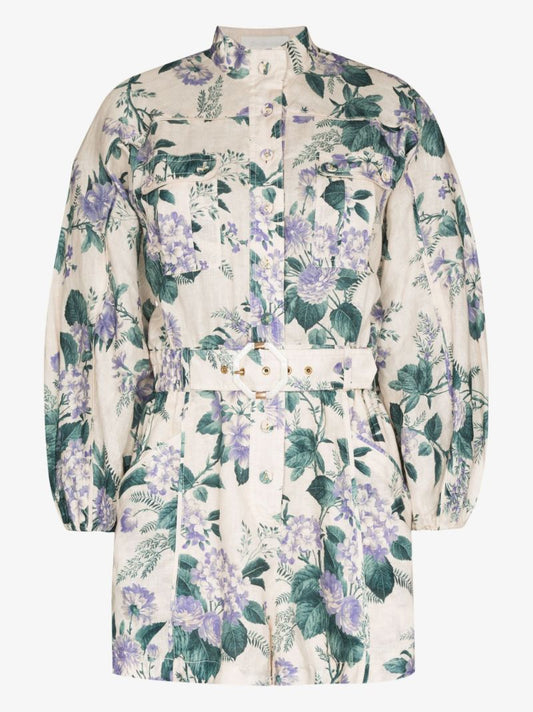 Cassia Belted Floral Print Playsuit