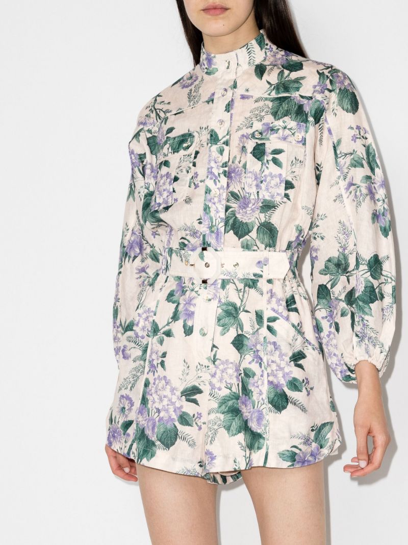 Cassia Belted Floral Print Playsuit