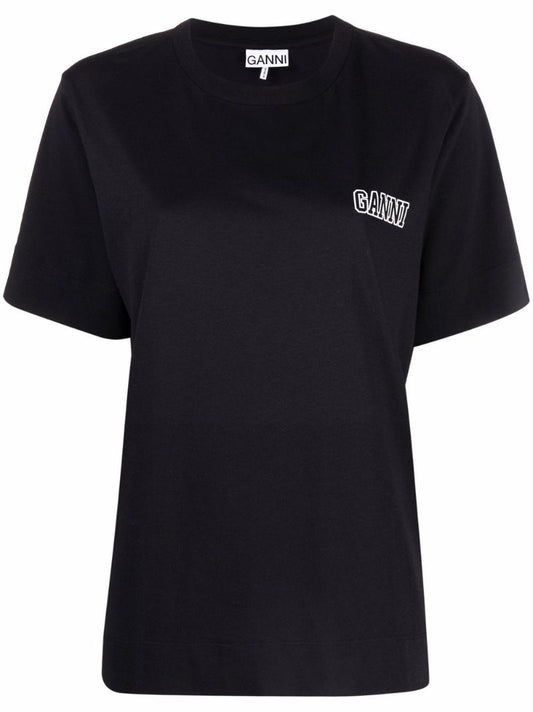 Black Logo Print Cotton T-shirt