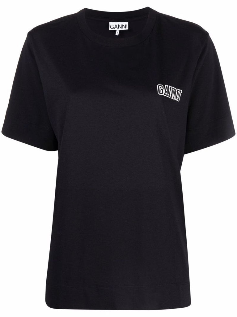 Black Logo Print Cotton T-shirt