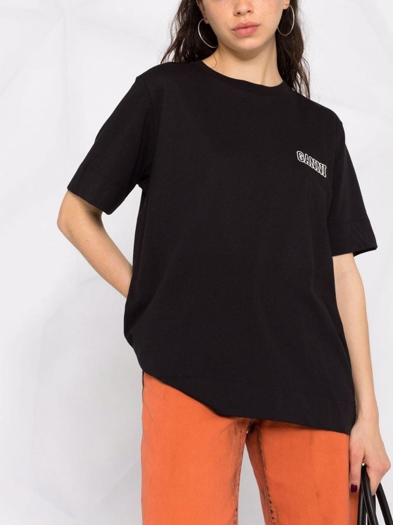 Black Logo Print Cotton T-shirt