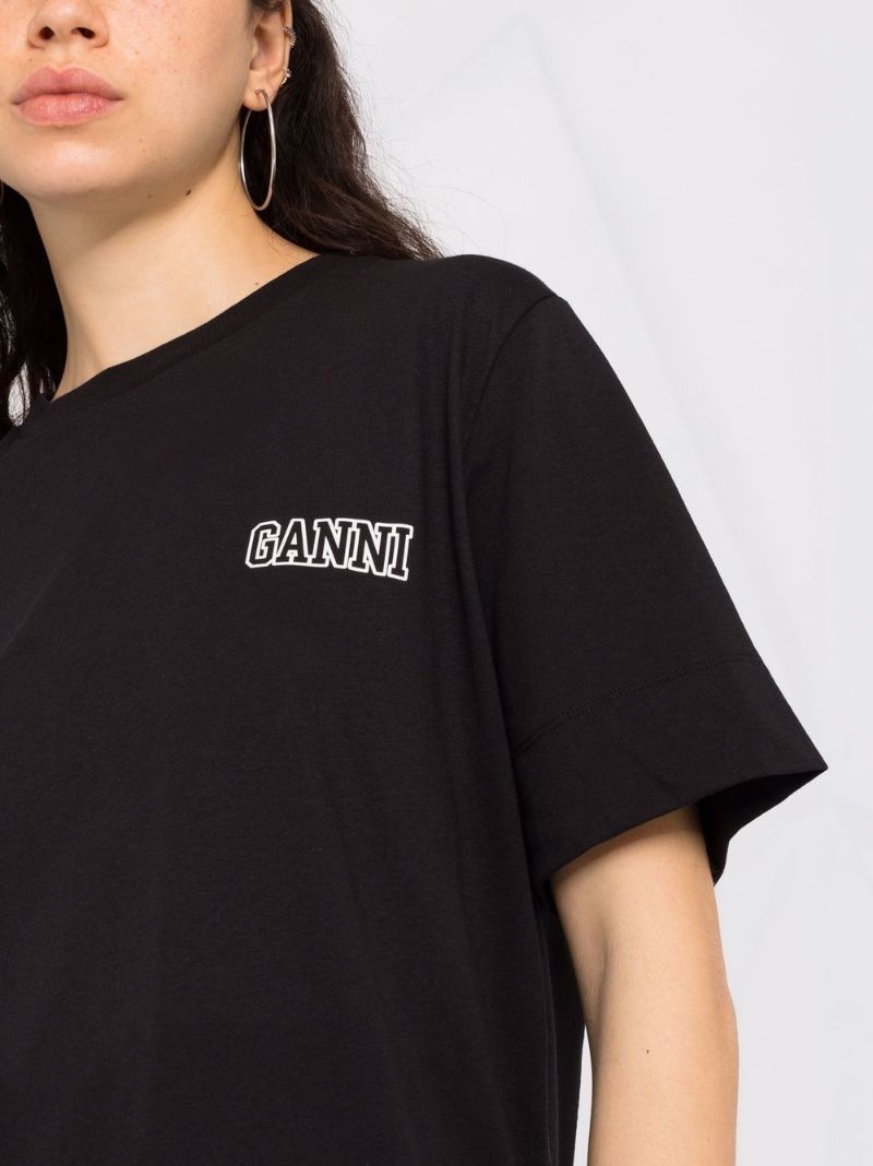 Black Logo Print Cotton T-shirt