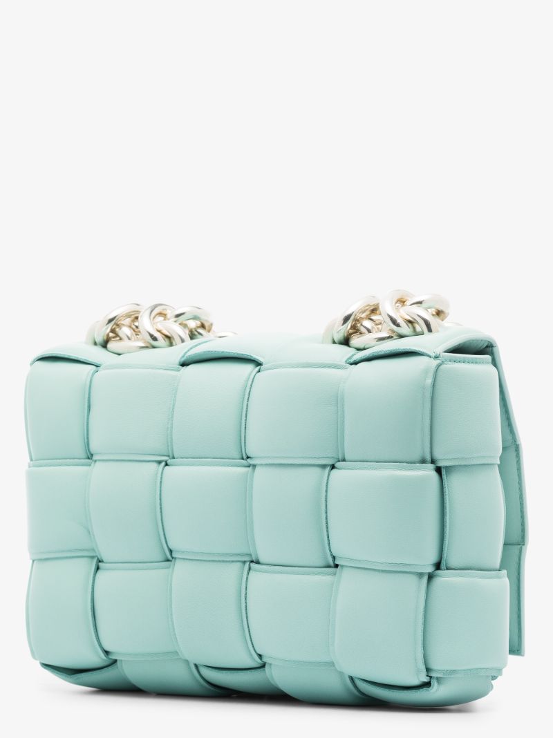 Light Blue the Chain Cassette Leather Shoulder Bag