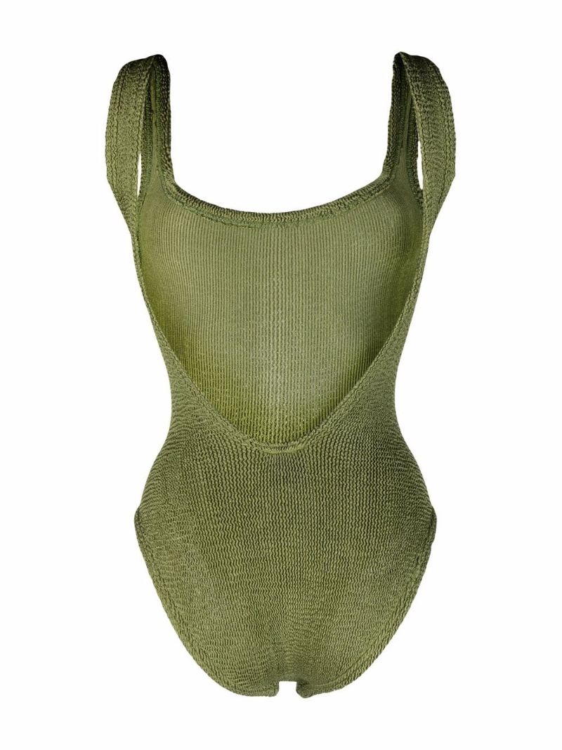 Green Crinkled Swimsuit