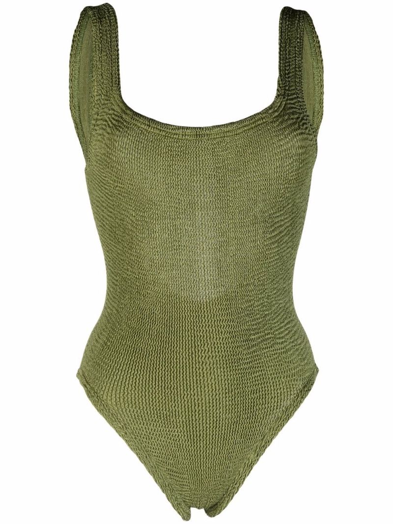 Green Crinkled Swimsuit
