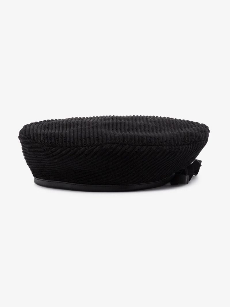 Black Cable Knit Beret