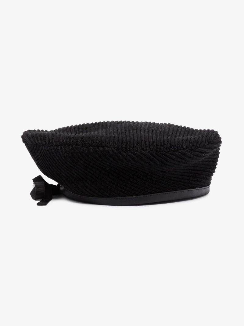 Black Cable Knit Beret