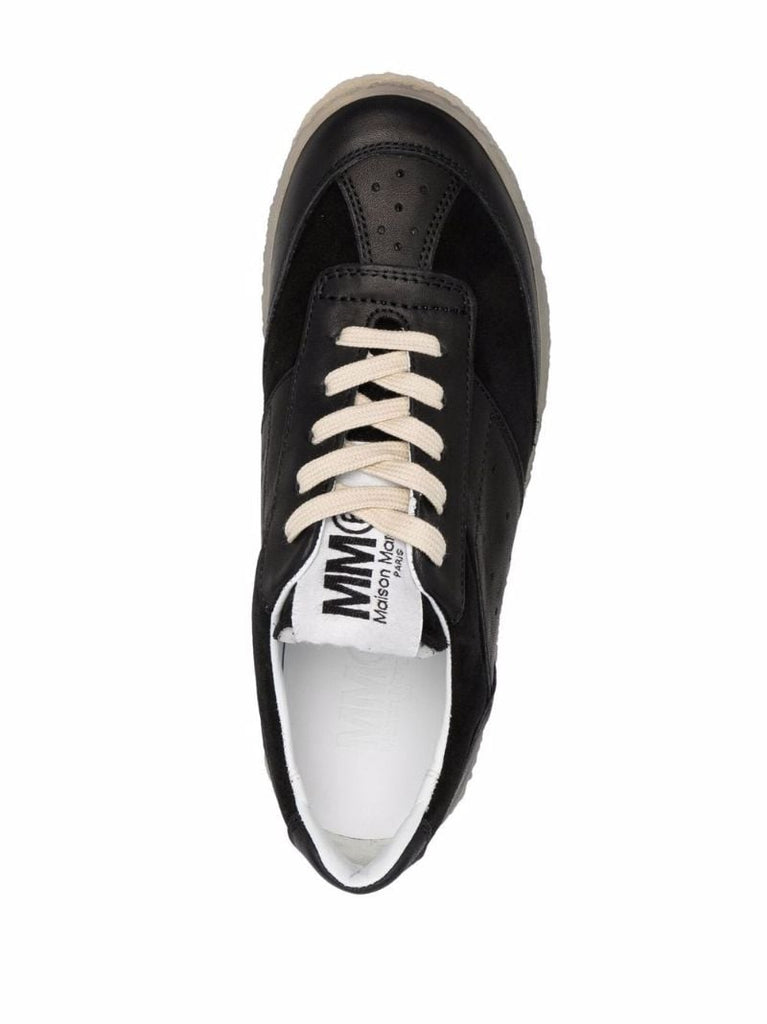 Black Lace-up Low-top Sneakers