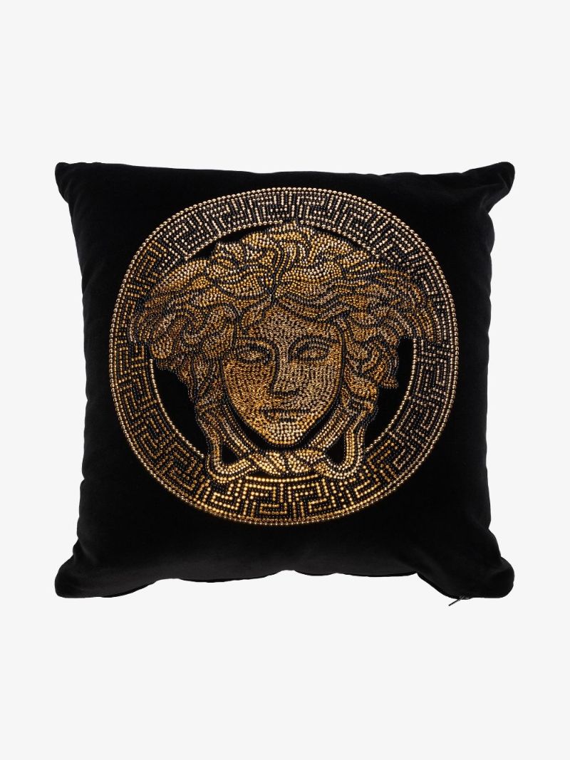 Black Medusa Studded Cushion