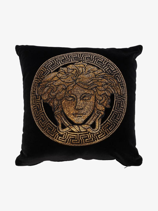 Black Medusa Studded Cushion