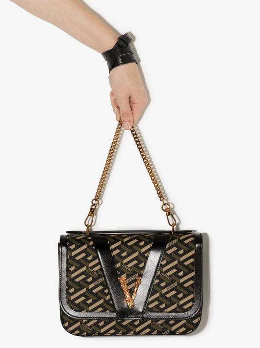 Black Virtus La Greca Shoulder Bag