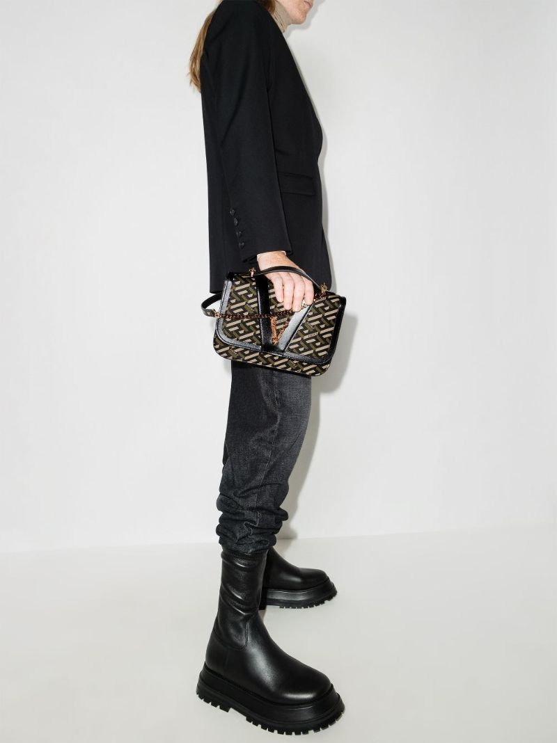 Black Virtus La Greca Shoulder Bag
