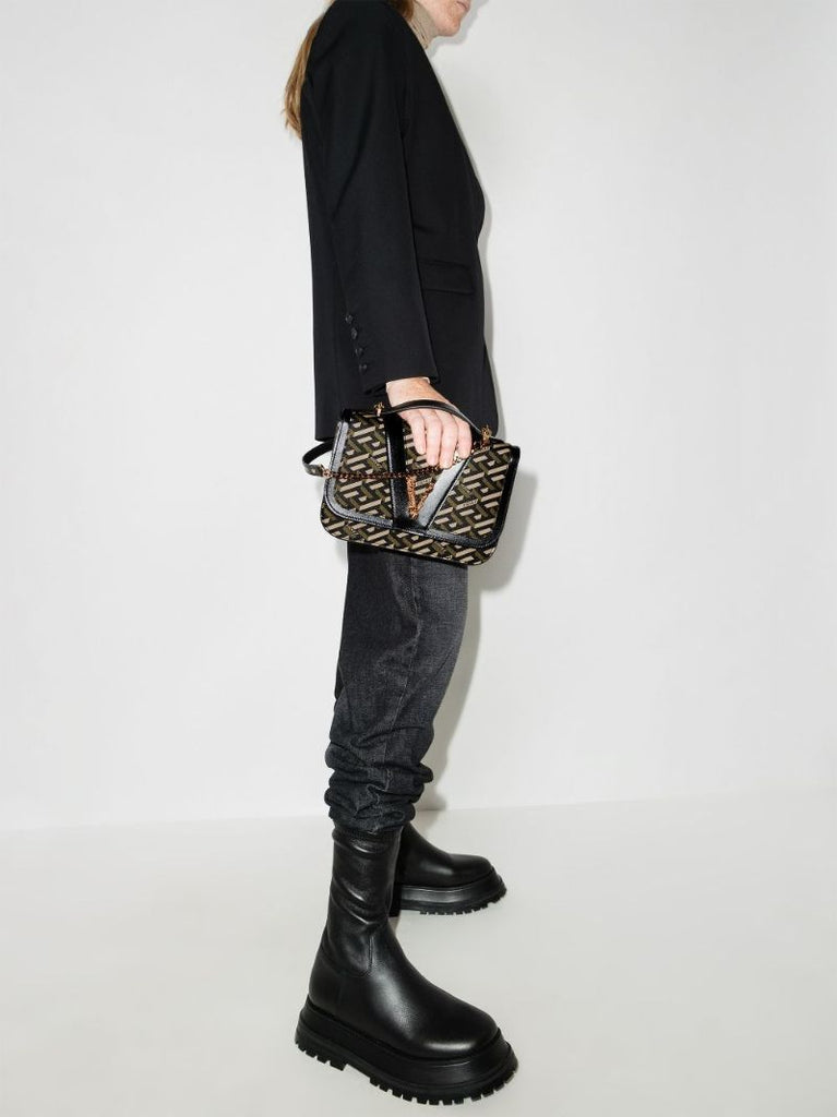 Black Virtus La Greca Shoulder Bag