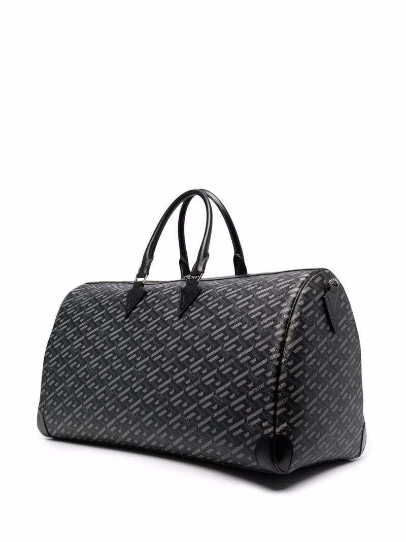 Black La Greca Print Weekend Bag