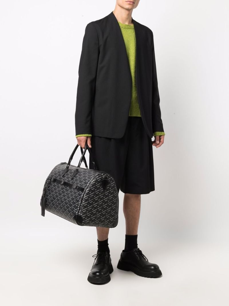 Black La Greca Print Weekend Bag