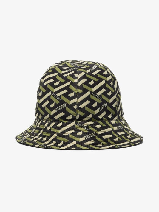 Green La Greca Print Bucket Hat