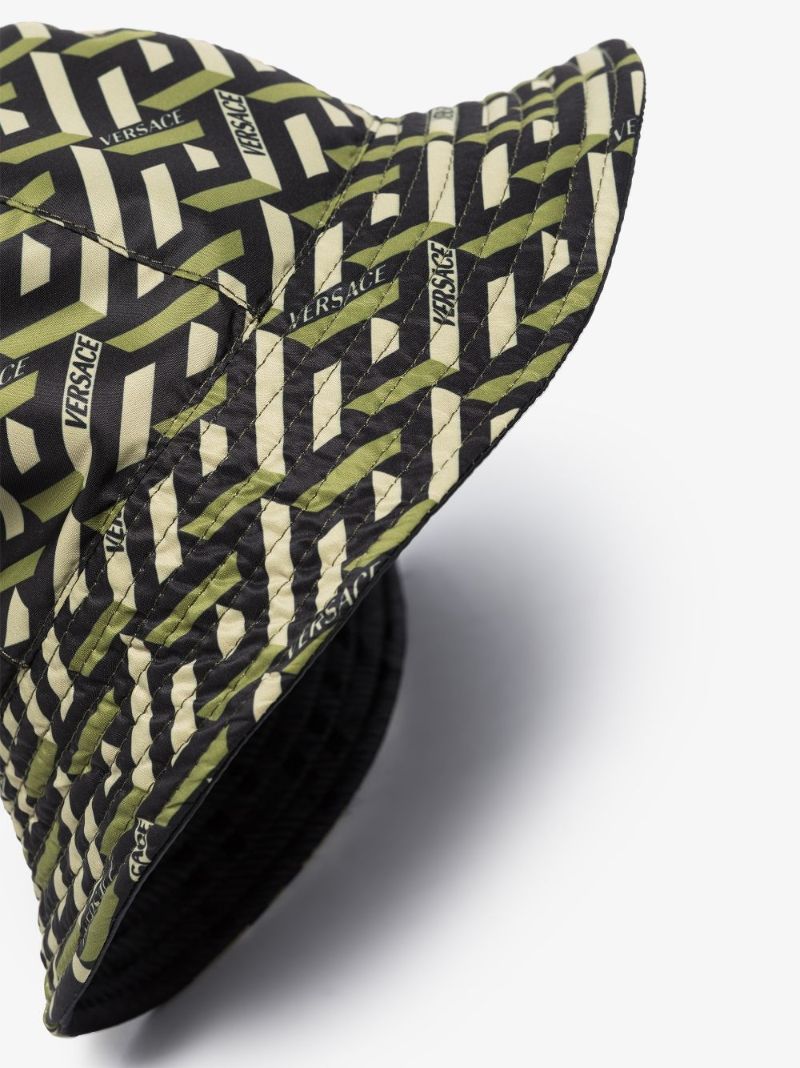 Green La Greca Print Bucket Hat