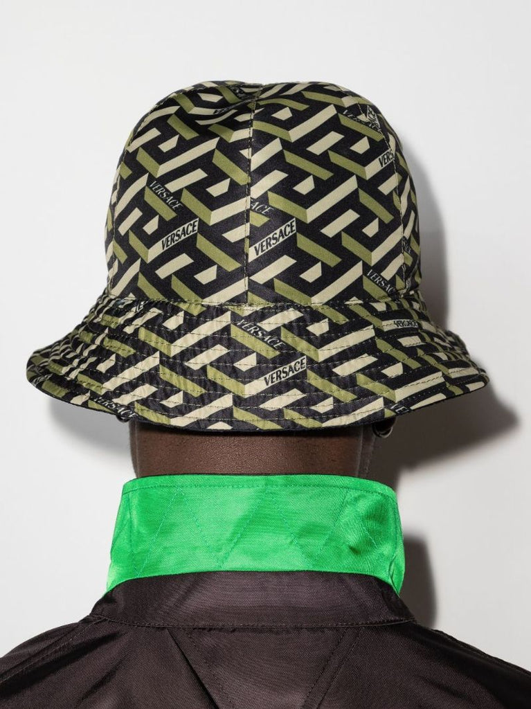 Green La Greca Print Bucket Hat