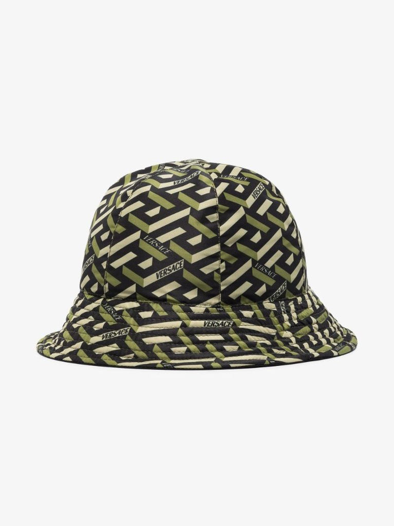 Green La Greca Print Bucket Hat