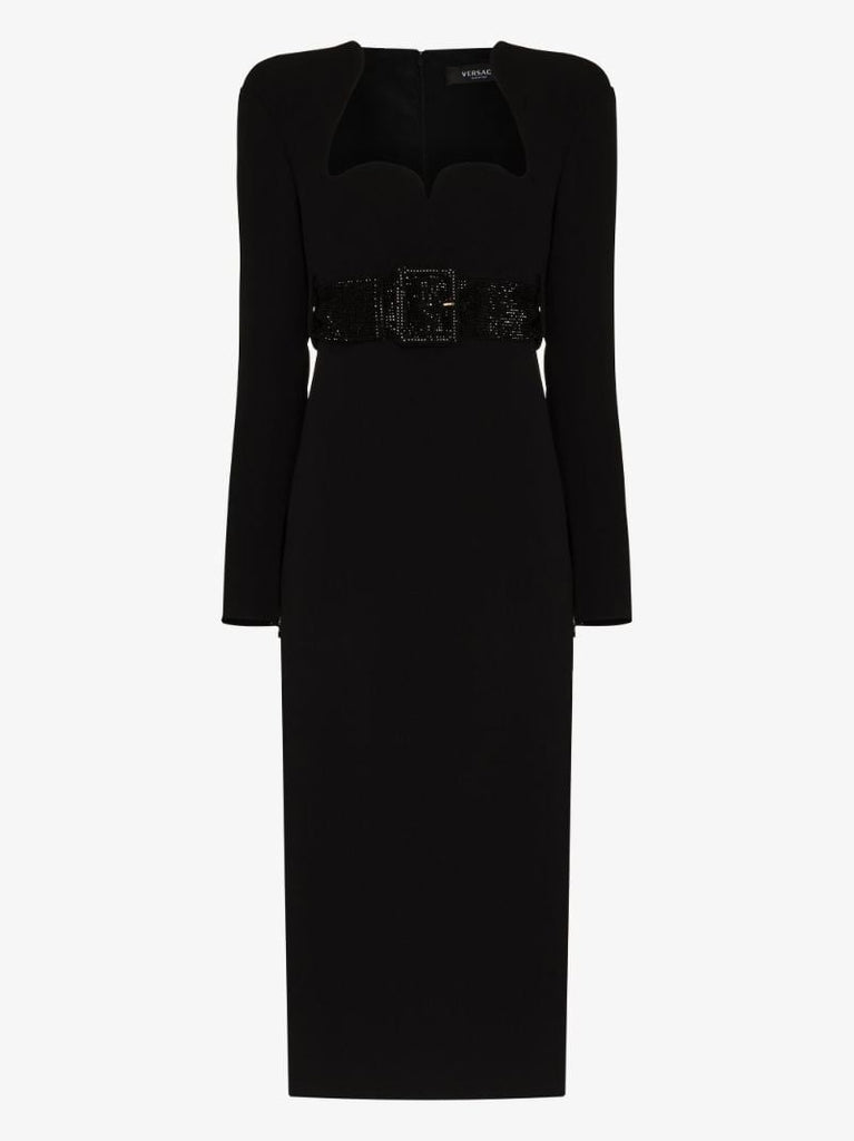 Crystal Belt Silk Dress