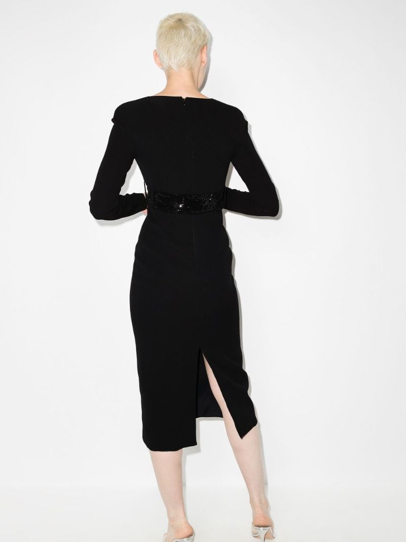 Crystal Belt Silk Dress