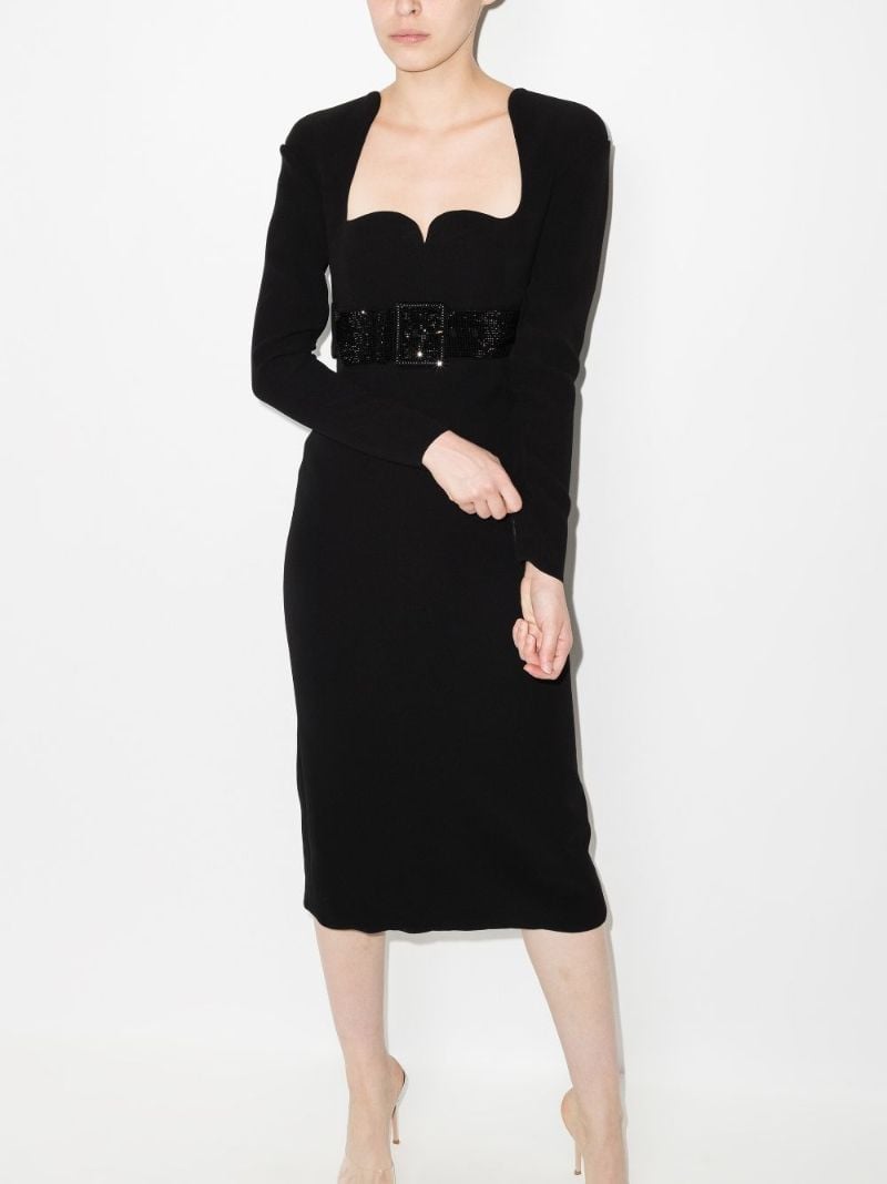 Crystal Belt Silk Dress
