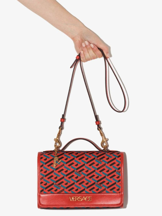 Red La Greca Signature Shoulder Bag