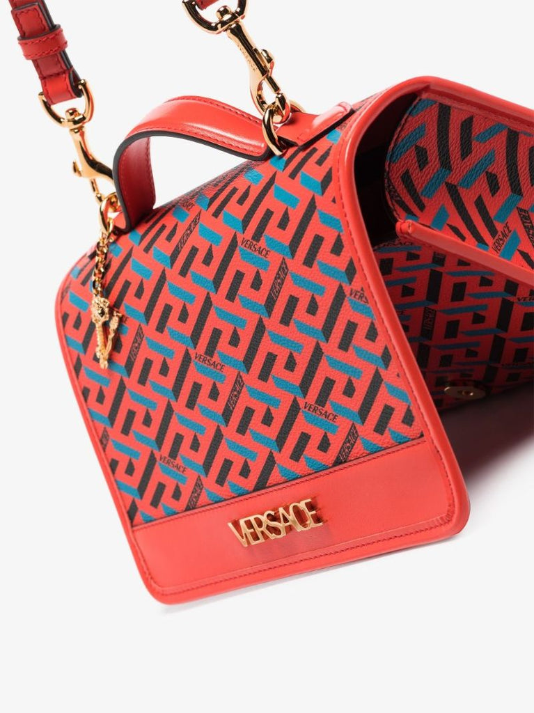 Red La Greca Signature Shoulder Bag
