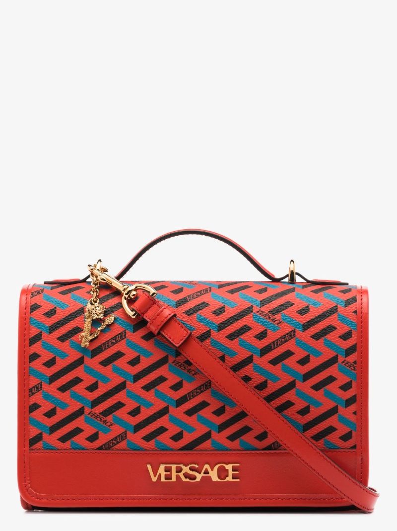 Red La Greca Signature Shoulder Bag