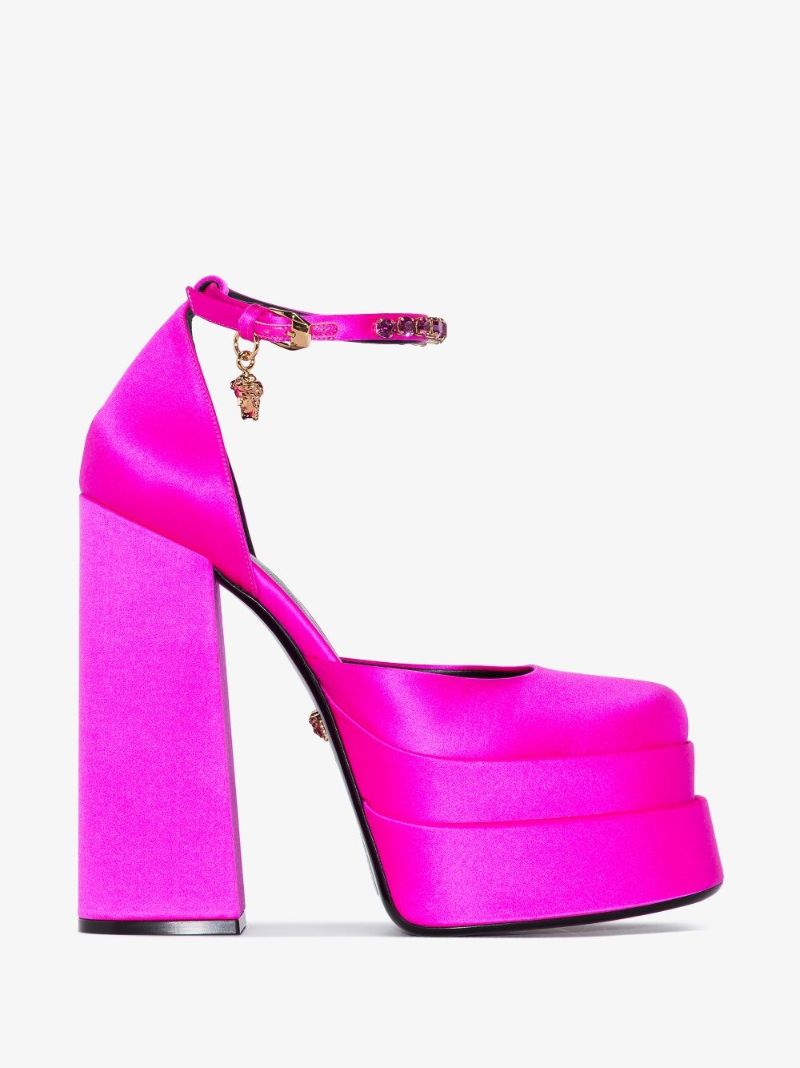 Pink Medusa Aevitas 155 Platform Satin Pumps
