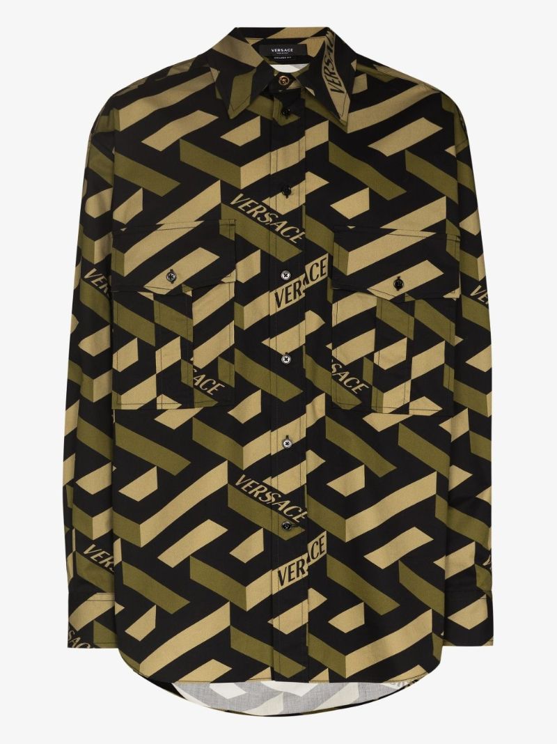 La Greca Print Cotton Shirt