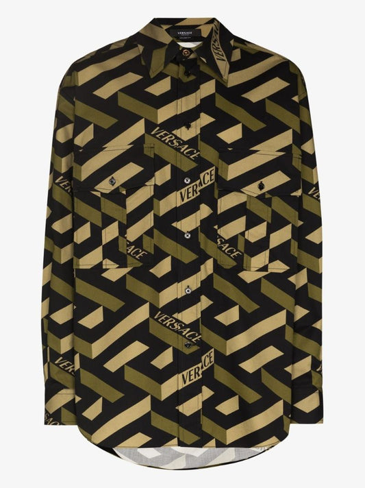 La Greca Print Cotton Shirt