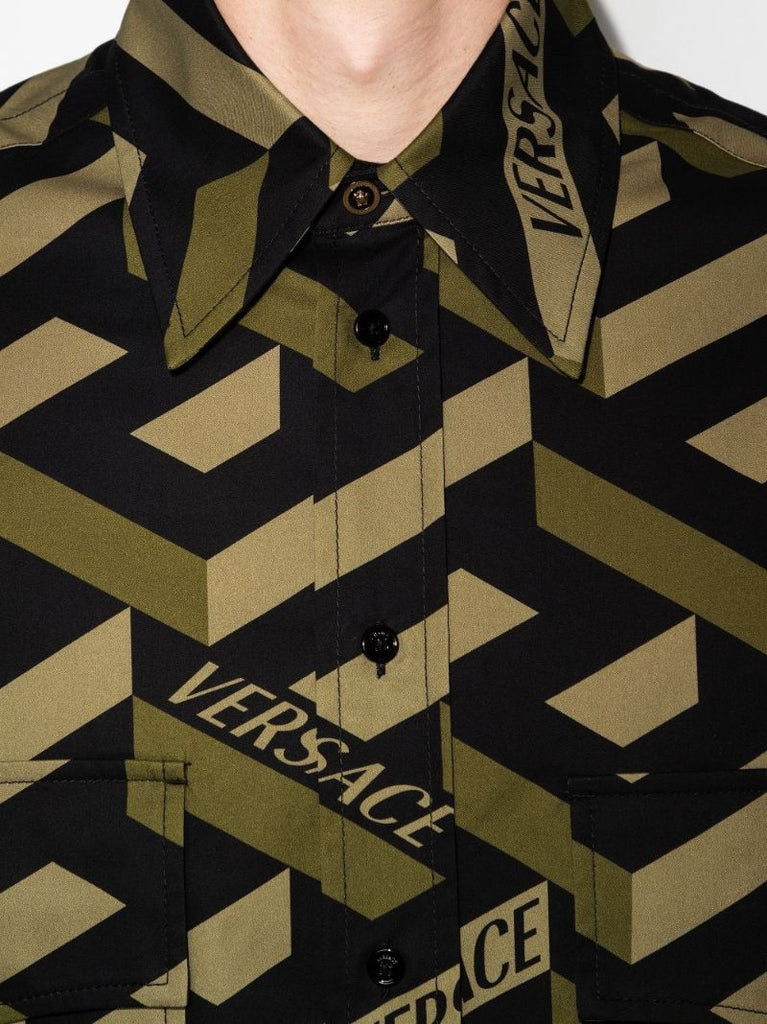 La Greca Print Cotton Shirt