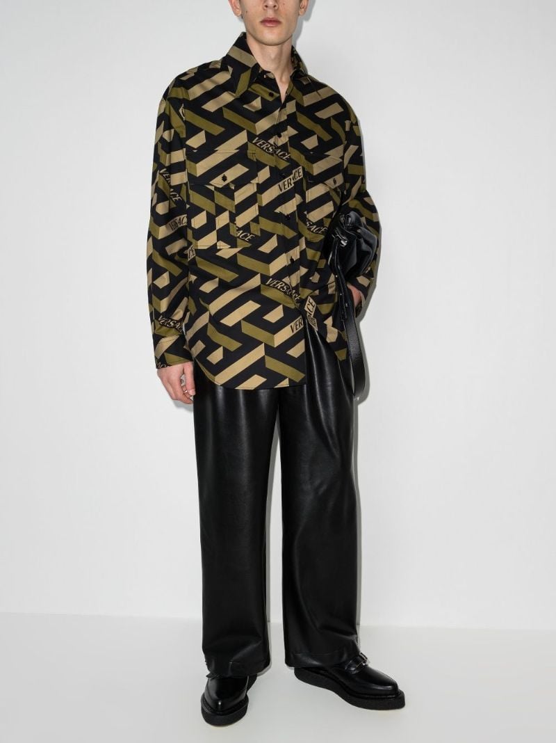 La Greca Print Cotton Shirt