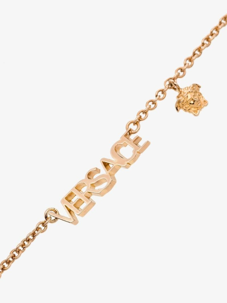 Gold-tone Logo Pendant Necklace