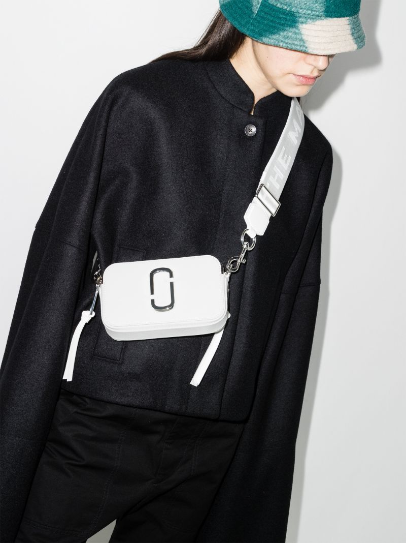 White Snapshot Leather Cross Body Bag