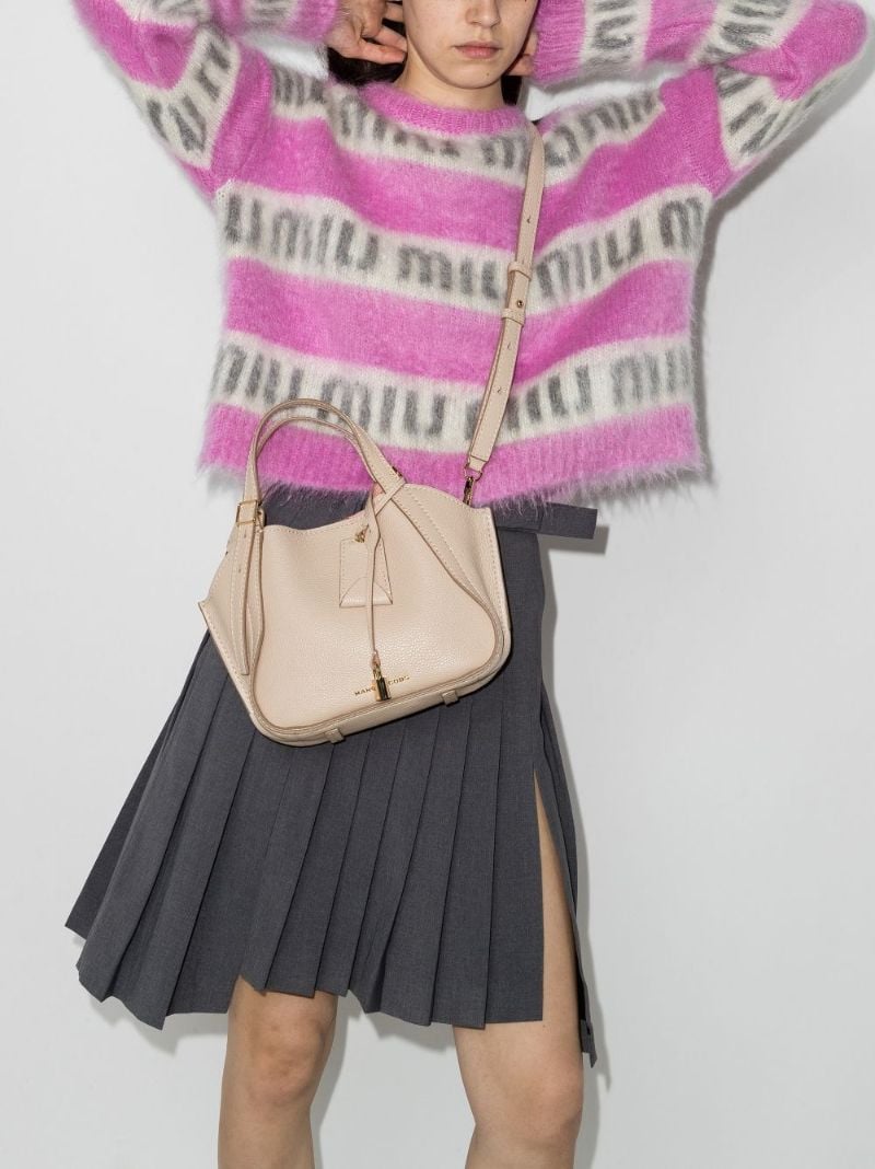 Neutral Director Mini Leather Tote Bag